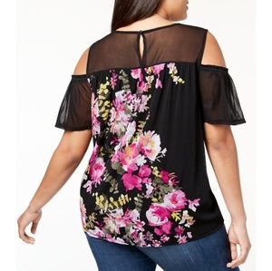NWT! INC COLD SHOULDER FLORAL TOP